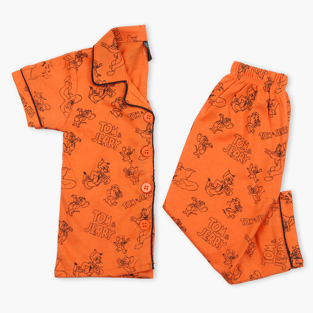 Boy's Half Sleeves Night Suit - Orange, Boys Sets & Suits, Chase Value, Chase Value