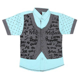 Boys Half Sleeves Casual Shirt - Cyan, Kids, Boys Shirts, Chase Value, Chase Value
