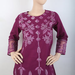 Women's Embroidered 3 Piece Suit - Purple, Women, Shalwar Suits, Chase Value, Chase Value