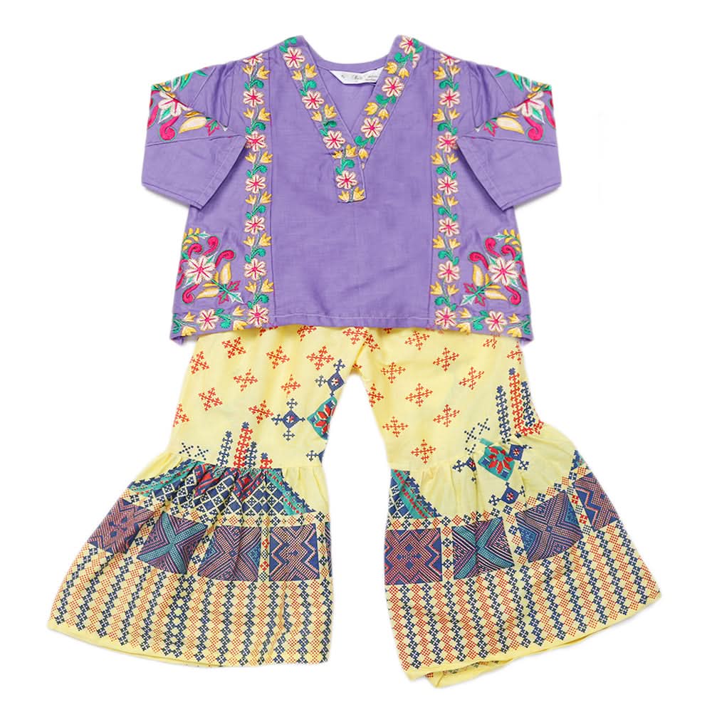 Girls Shalwar Suit - Purple, Girls Shalwar Kameez, Chase Value, Chase Value