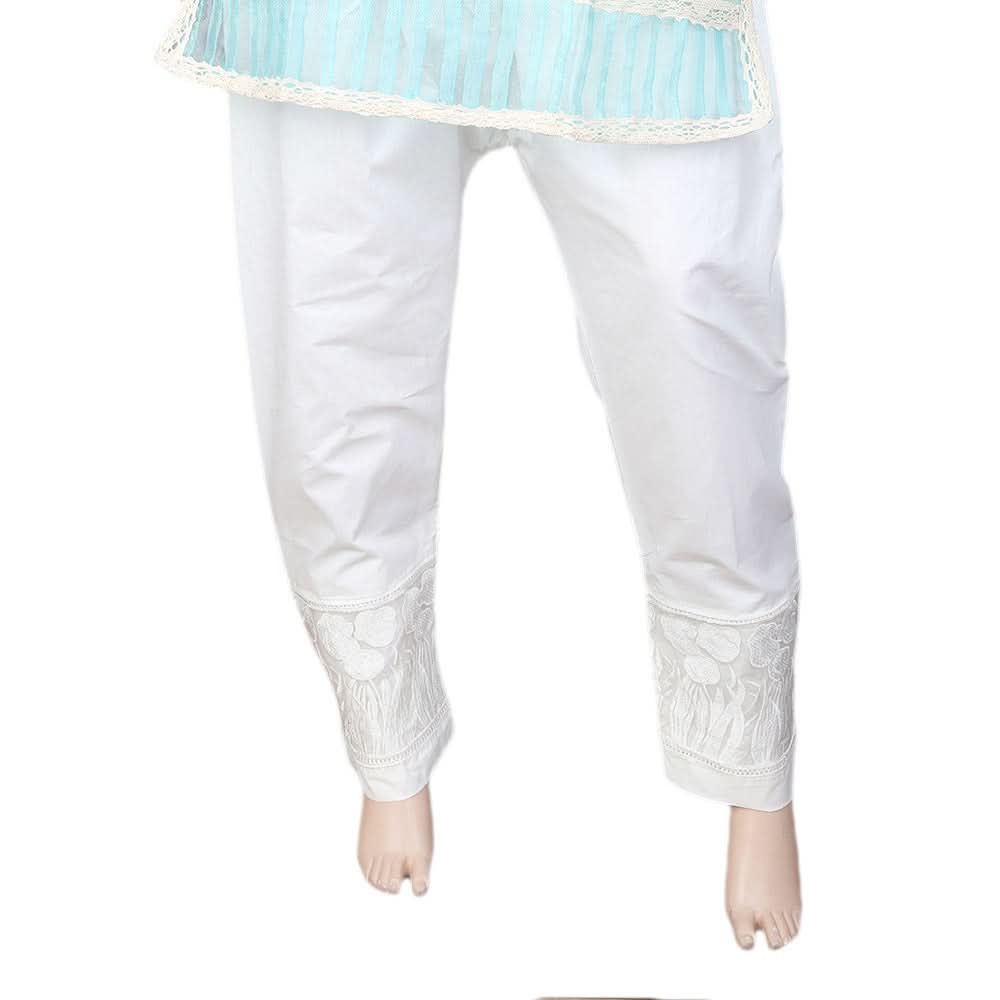 Women's Embroidered Trouser - White, Women, Pants & Tights, Chase Value, Chase Value