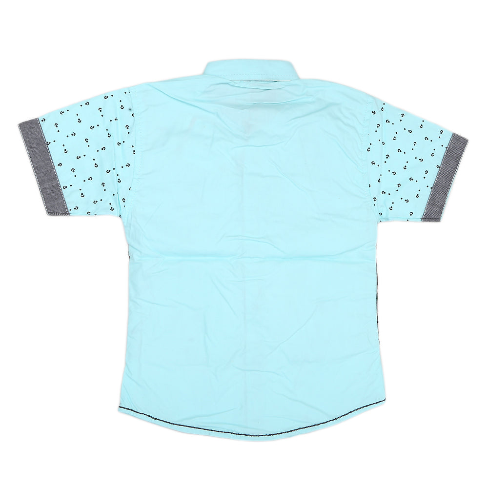 Boys Half Sleeves Casual Shirt - Cyan, Kids, Boys Shirts, Chase Value, Chase Value