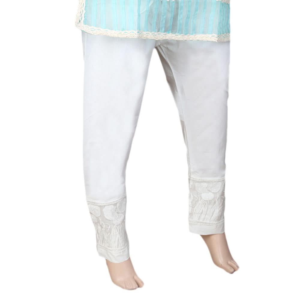 Women's Embroidered Trouser - White, Women, Pants & Tights, Chase Value, Chase Value