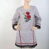 Women's Embroidered Kurti With Tape - Grey, Women, Ready Kurtis, Chase Value, Chase Value