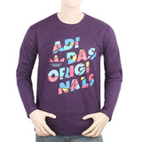 Men's Full Sleeves Printed T-Shirt - Purple, Men's T-Shirts & Polos, Chase Value, Chase Value