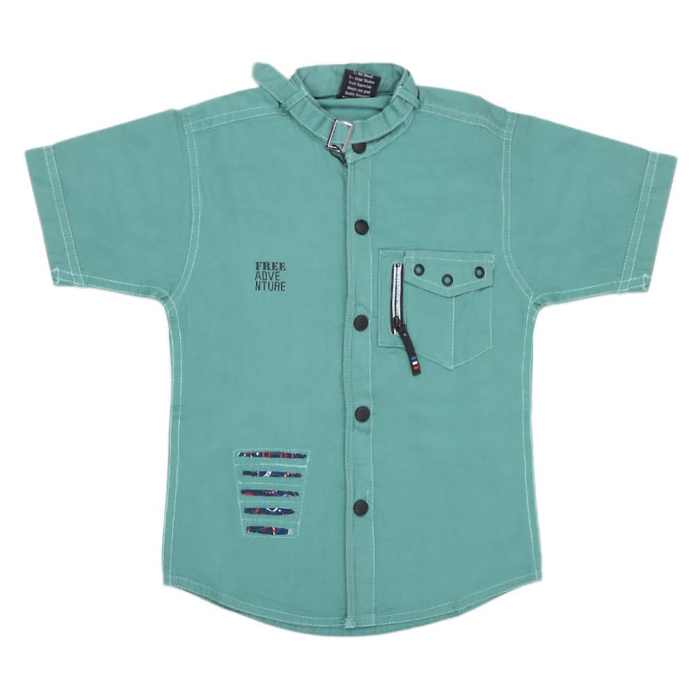 Boys Half Sleeves Casual Shirt - Green, Kids, Boys Shirts, Chase Value, Chase Value