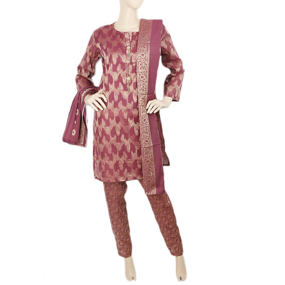 Women's Fancy 3pcs Suit - Purple, Women, Shalwar Suits, Chase Value, Chase Value
