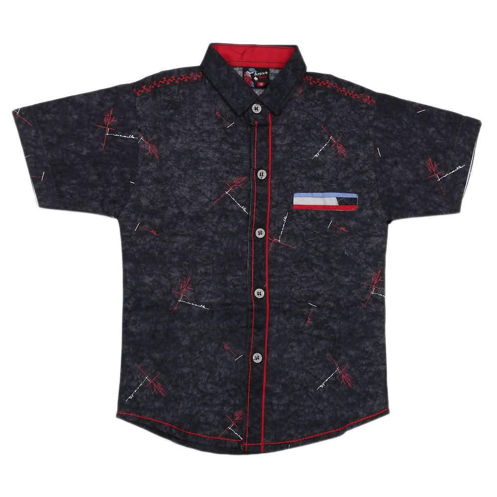 Boys Half Sleeves Casual Shirt - Black, Kids, Boys Shirts, Chase Value, Chase Value