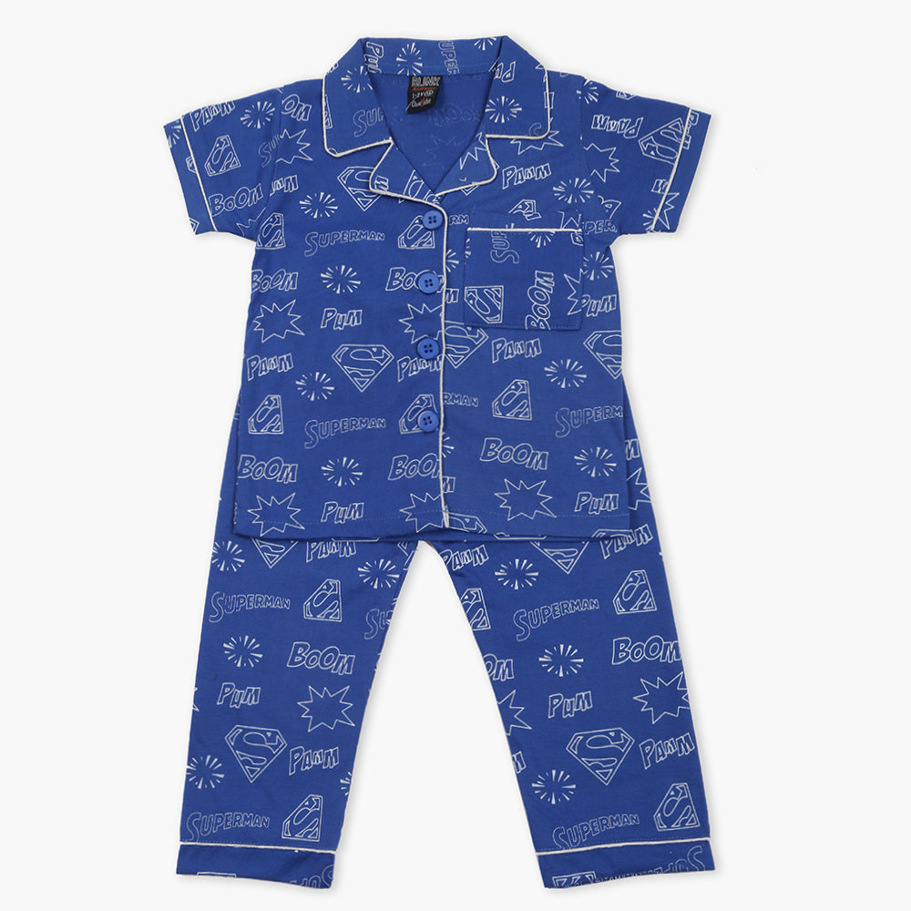 Boy's Half Sleeves Night Suit - Royal Blue, Boys Sets & Suits, Chase Value, Chase Value