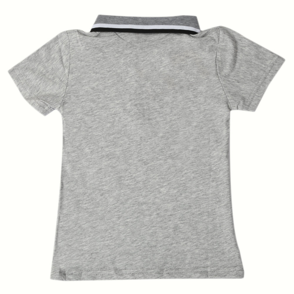 Boys Half Sleeves Polo T-Shirt - Light Grey, Boys T-Shirts, Chase Value, Chase Value