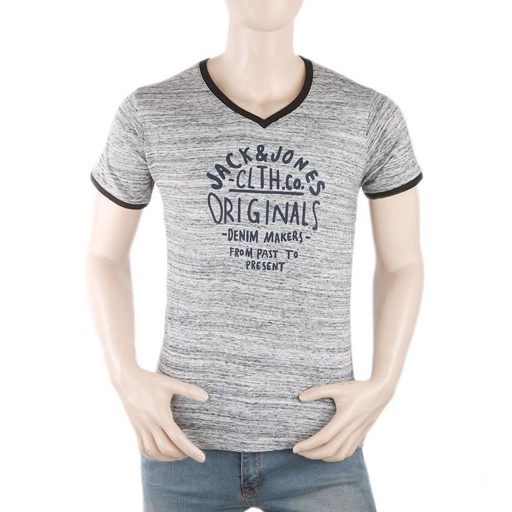 Men's Round Neck Half Sleeves T-Shirt - Grey, Men, T-Shirts And Polos, Chase Value, Chase Value