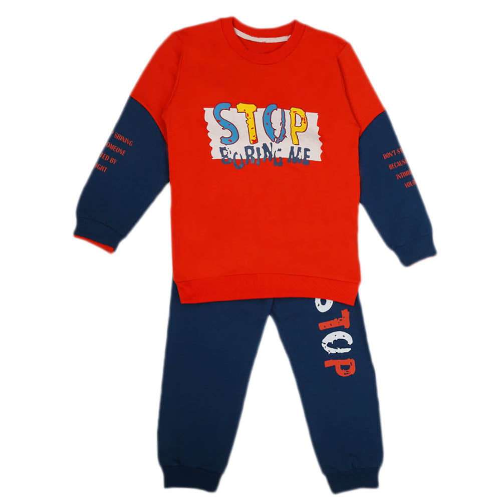 Boys Full Sleeves 2Pcs Suits - Orange, Boys Sets & Suits, Chase Value, Chase Value