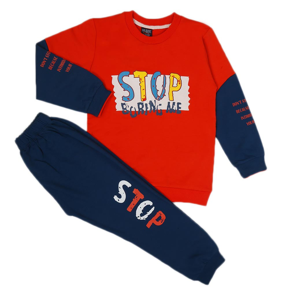 Boys Full Sleeves 2Pcs Suits - Orange, Boys Sets & Suits, Chase Value, Chase Value