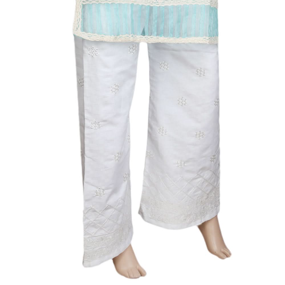 Women's Embroidered Bell Bottom Trouser - White, Women, Pants & Tights, Chase Value, Chase Value
