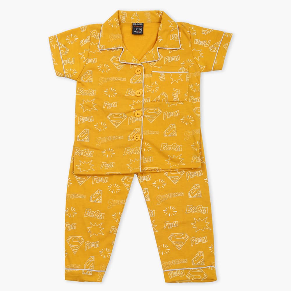 Boy's Half Sleeves Night Suit - Yellow, Boys Sets & Suits, Chase Value, Chase Value