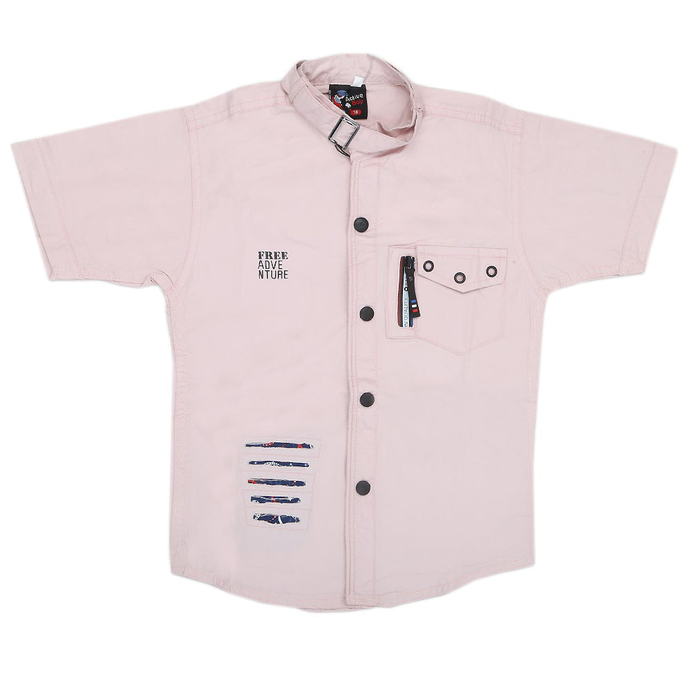 Boys Half Sleeves Casual Shirt - Peach, Kids, Boys Shirts, Chase Value, Chase Value