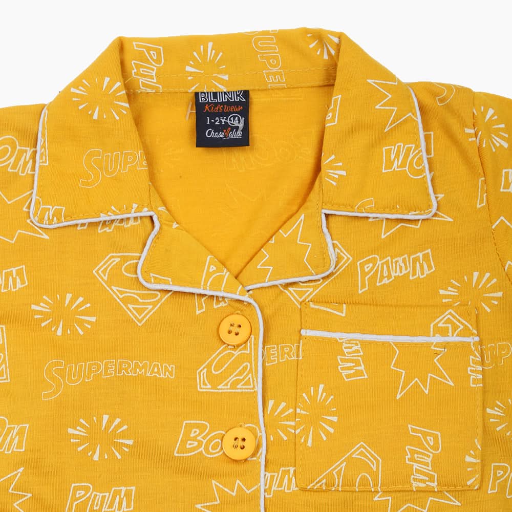 Boy's Half Sleeves Night Suit - Yellow, Boys Sets & Suits, Chase Value, Chase Value