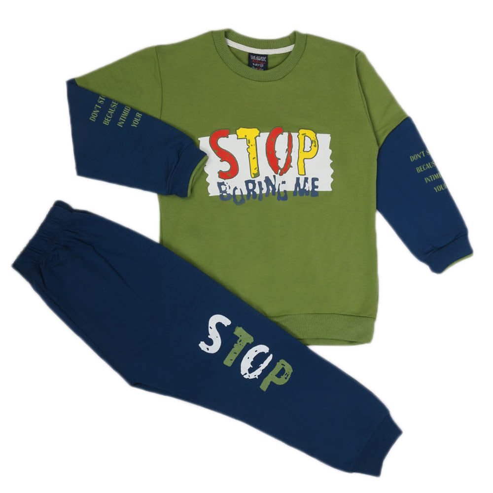 Boys Full Sleeves 2Pcs Suits - Green, Boys Sets & Suits, Chase Value, Chase Value