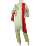 Women's Organza Fancy  3 Pcs Suit - Green, Women, Shalwar Suits, Chase Value, Chase Value