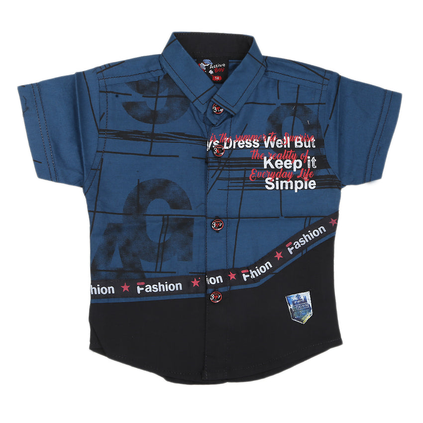 Boys Half Sleeves Casual Shirt - Blue, Kids, Boys Shirts, Chase Value, Chase Value