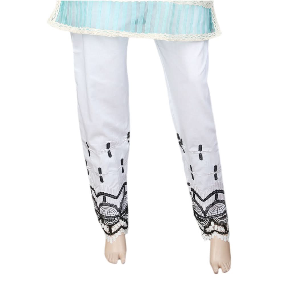 Women's Embroidered Trouser - White, Women, Pants & Tights, Chase Value, Chase Value
