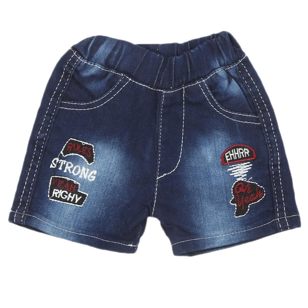 Newborn Boys Denim Short - Dark Blue, Newborn Boys Shorts & Pants, Chase Value, Chase Value
