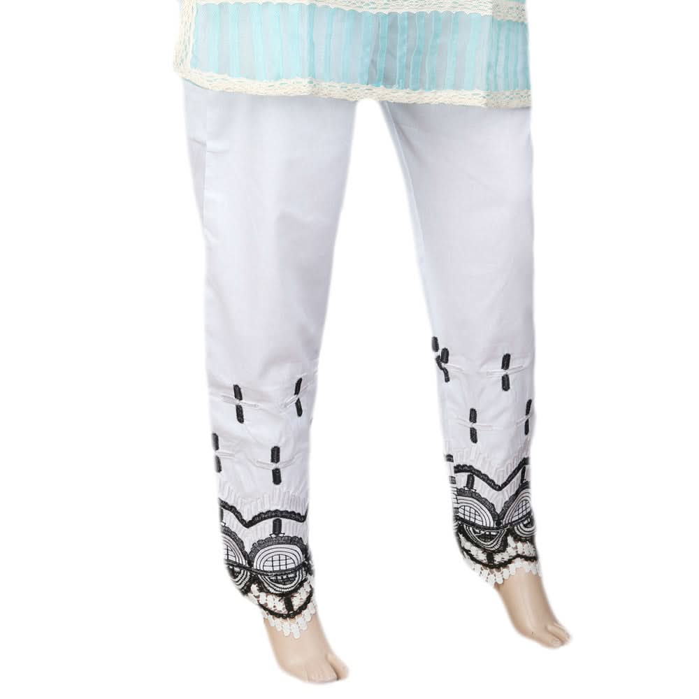 Women's Embroidered Trouser - White, Women, Pants & Tights, Chase Value, Chase Value