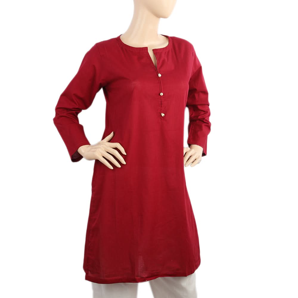 Women's Doria Kurti - Maroon, Women Ready Kurtis, Chase Value, Chase Value
