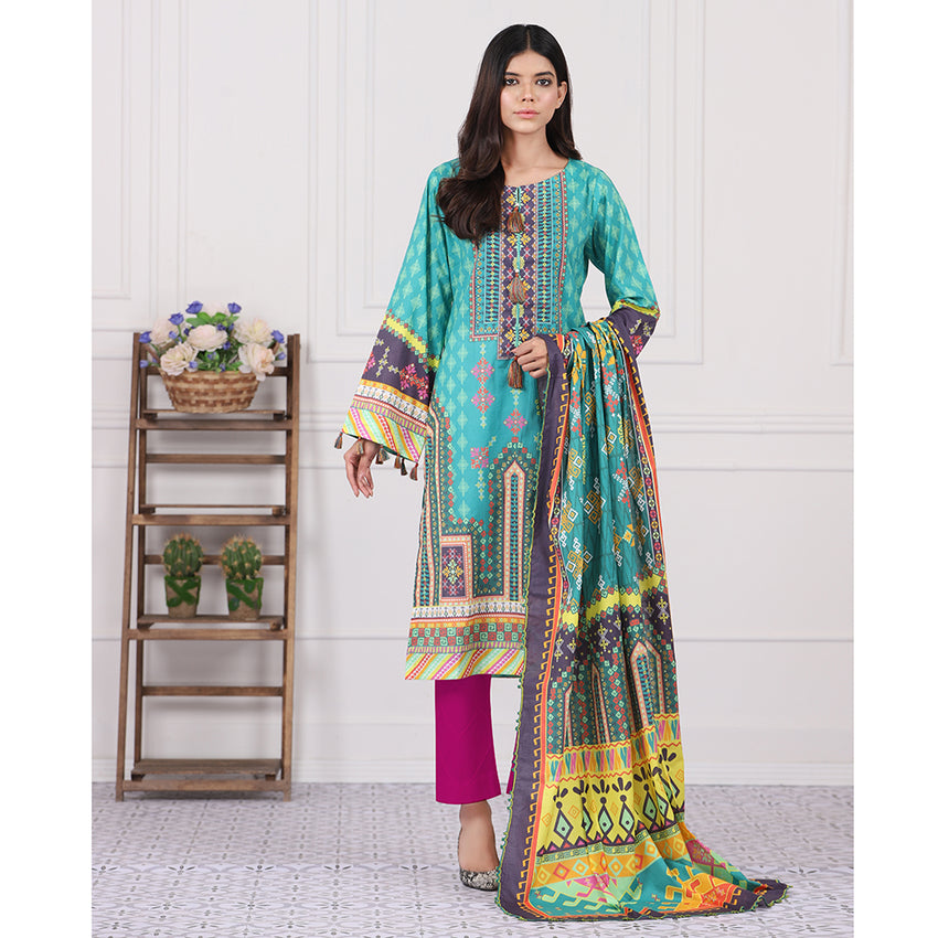 Eminent Digital Print Un-Stitched 3 Pcs Suits - 16, Women, 3Pcs Shalwar Suit, Eminent, Chase Value