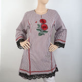 Women's  Embroidered Kurti With Tape - Purple, Women, Ready Kurtis, Chase Value, Chase Value