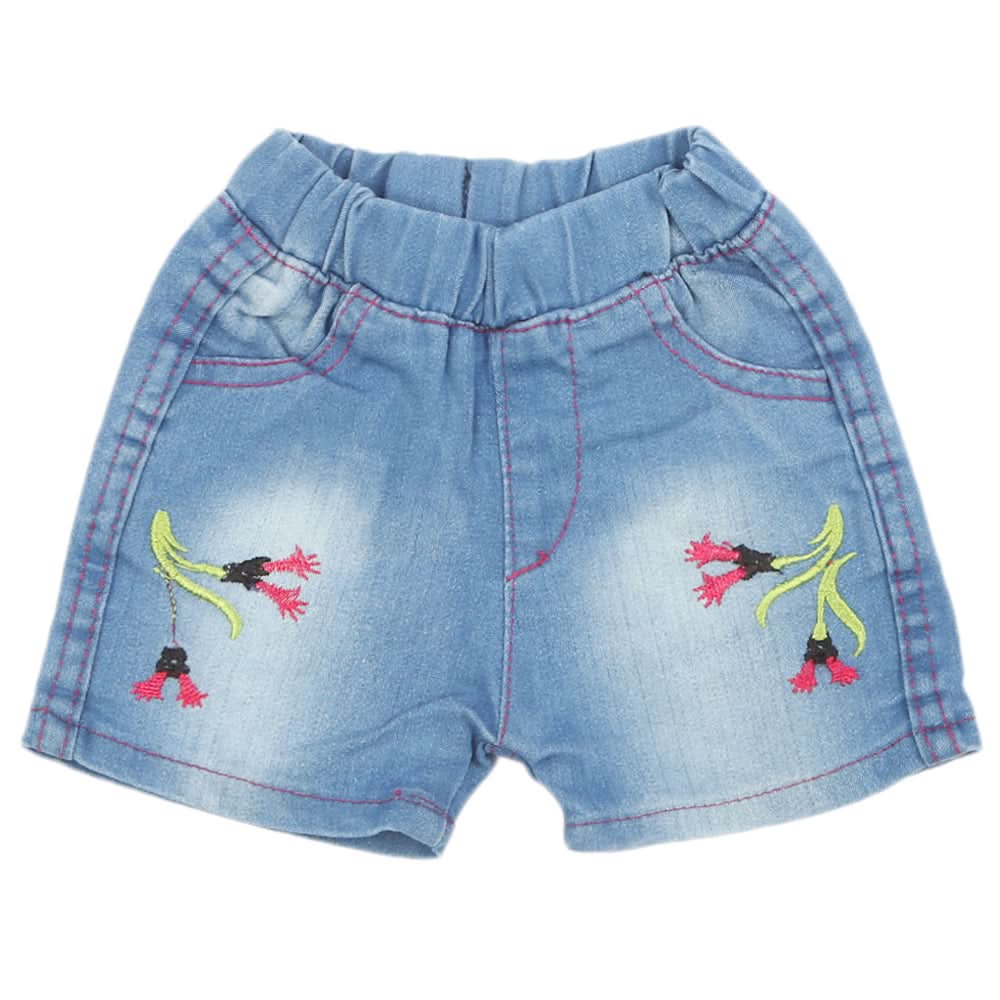 Newborn Girls Denim Short - Light Blue, Newborn Girls Shorts Skirts & Pants, Chase Value, Chase Value