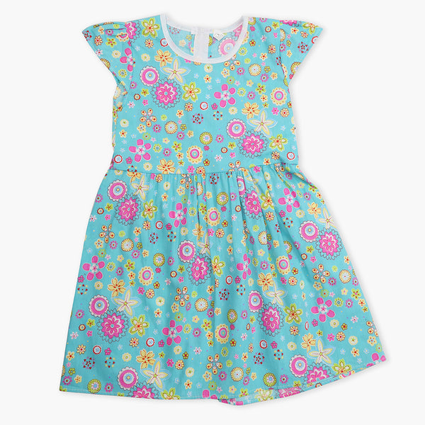 Girl's Cotton Frock - Sea Green, Girls Frocks, Chase Value, Chase Value