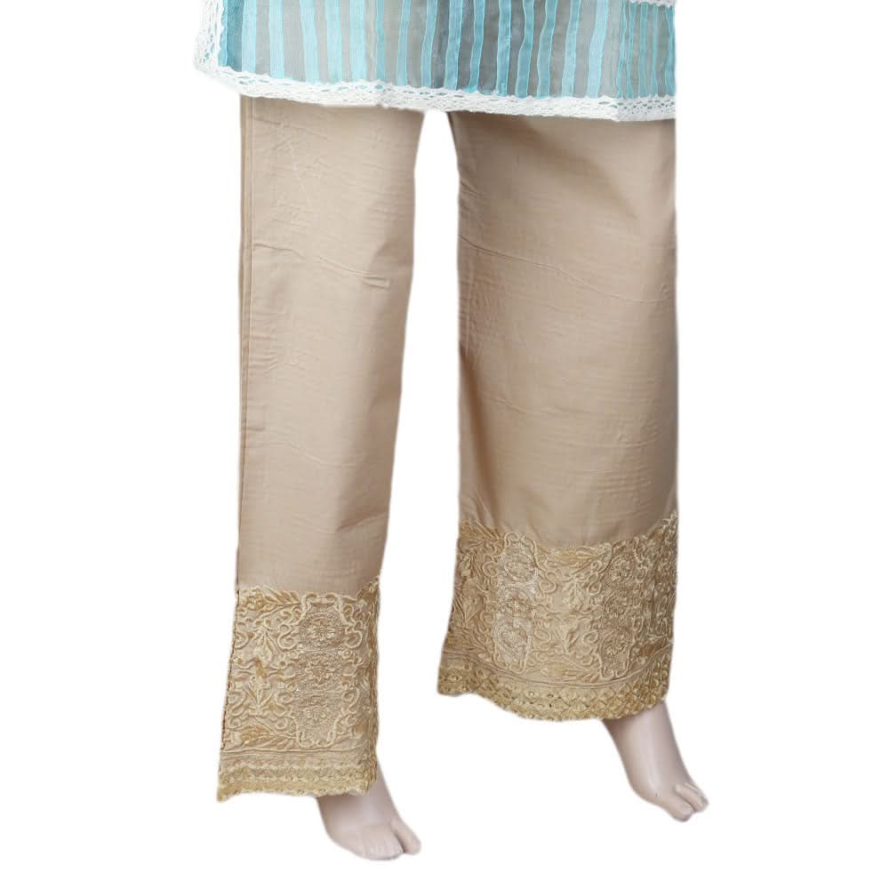 Women's Bell Bottom Embroidered Trouser - Golden, Women, Pants & Tights, Chase Value, Chase Value