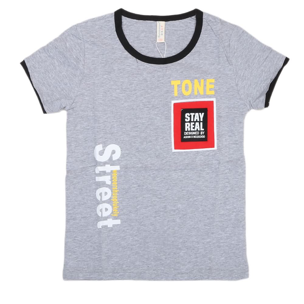 Boys Half Sleeves T-Shirt - Grey, Kids, Boys T-Shirts, Chase Value, Chase Value