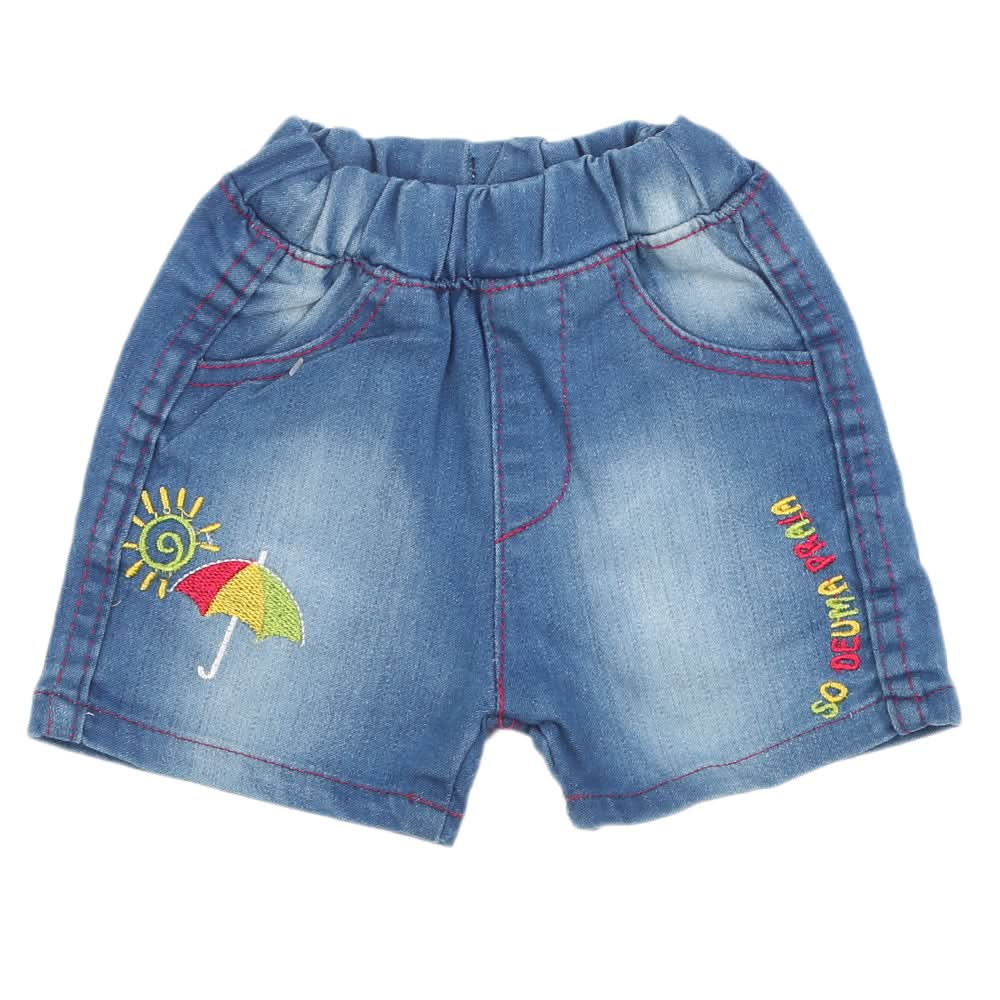 Newborn Girls Denim Short - Light Blue, Newborn Girls Shorts Skirts & Pants, Chase Value, Chase Value