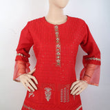 Women's Embroidered 2 Piece Suit - Red, Women, Shalwar Suits, Chase Value, Chase Value