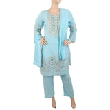 Women's Fancy 3Pcs Suit With Stone - Blue, Women, Shalwar Suits, Chase Value, Chase Value