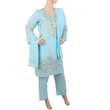 Women's Fancy 3Pcs Suit With Stone - Blue, Women, Shalwar Suits, Chase Value, Chase Value