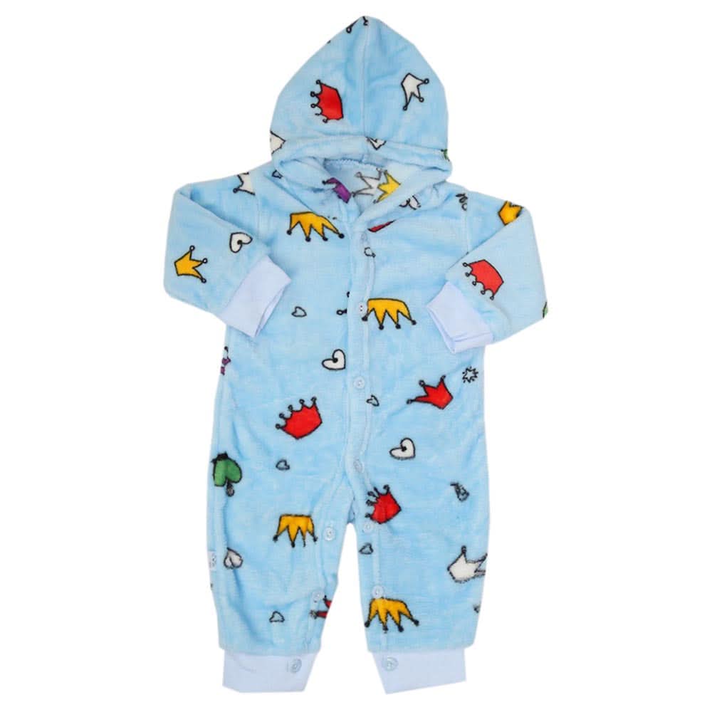 Newborn Unisex Full Sleeves Romper - Blue, Newborn Boys Rompers, Chase Value, Chase Value