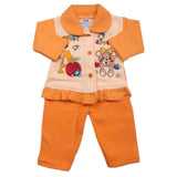 Newborn Girls Polar Full Sleeves Suit - Orange, Kids, New Born Girls Sets And Suits, Chase Value, Chase Value