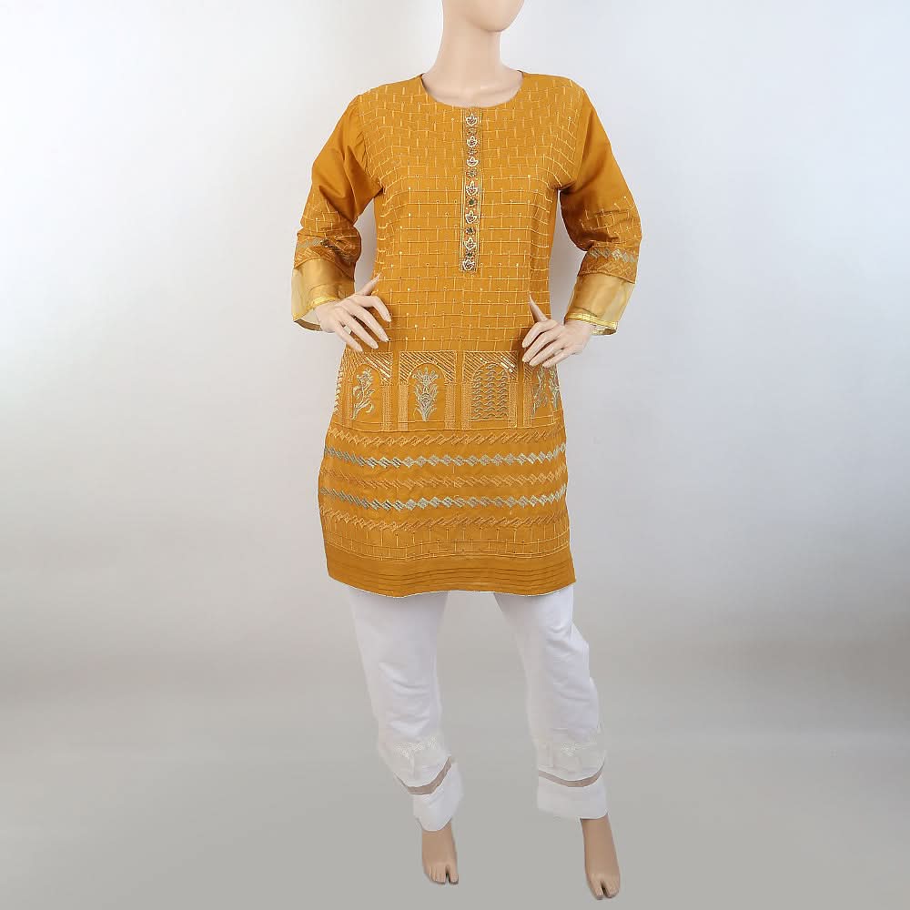 Women's Embroidered 2 Piece Suit - Mustard, Women, Shalwar Suits, Chase Value, Chase Value