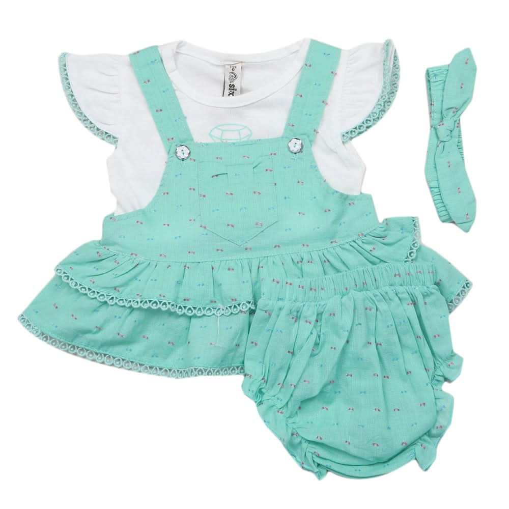 Newborn Girls Half Sleeves Suit - Green, Kids, Newborn Girls Sets And Suits, Chase Value, Chase Value