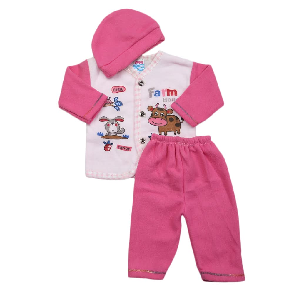 Newborn Boys Polar Full Sleeves Suit - Pink, Kids, New Born Boys Sets And Suits, Chase Value, Chase Value