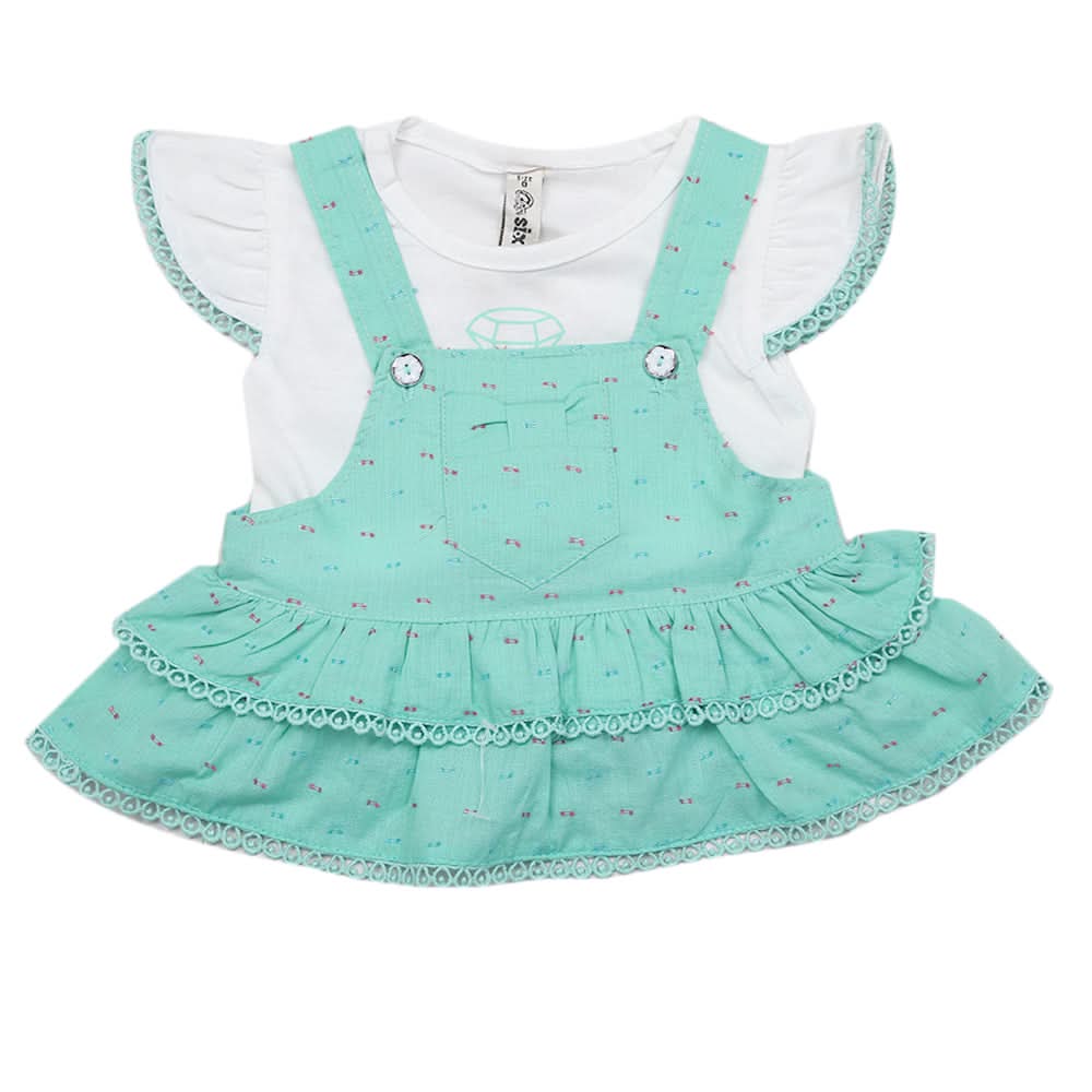 Newborn Girls Half Sleeves Suit - Green, Kids, Newborn Girls Sets And Suits, Chase Value, Chase Value