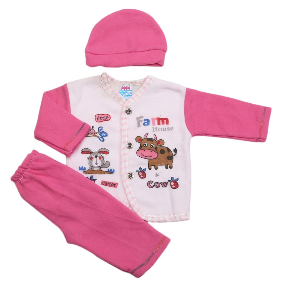Newborn Boys Polar Full Sleeves Suit - Pink, Kids, New Born Boys Sets And Suits, Chase Value, Chase Value
