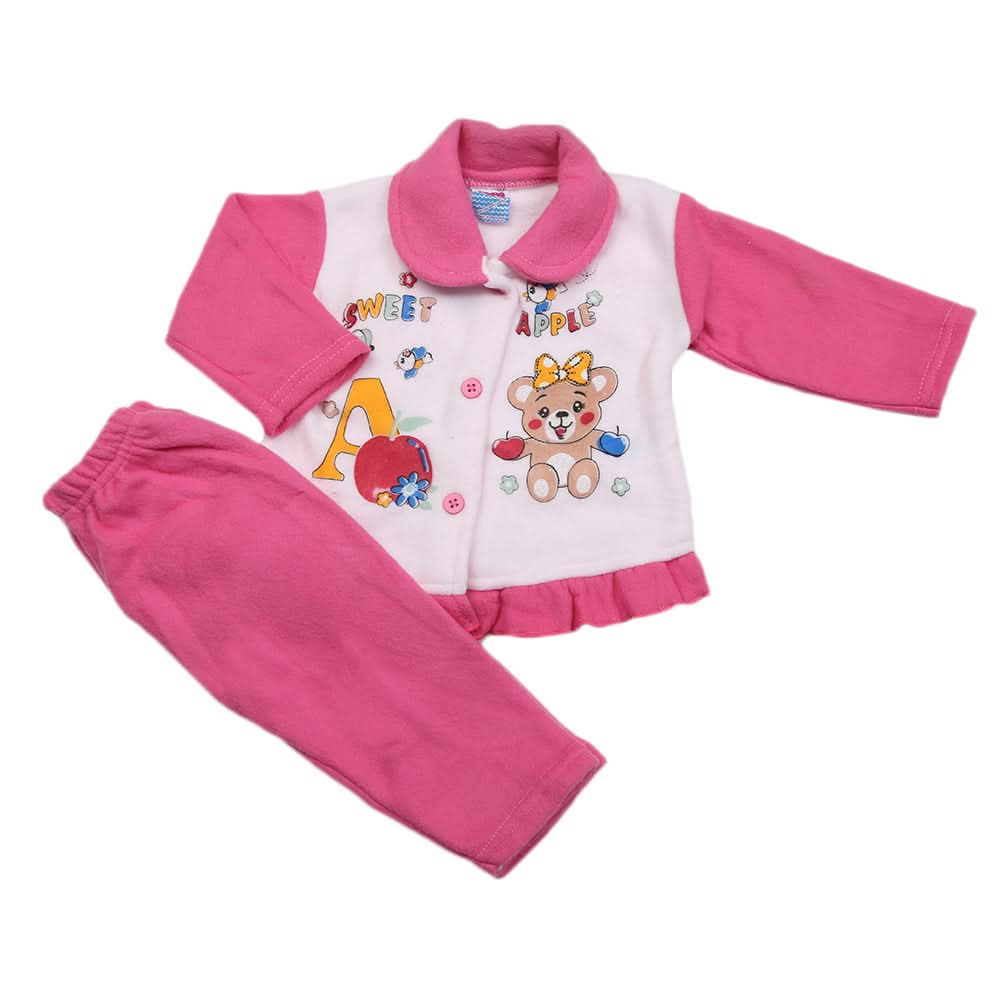 Newborn Girls Polar Full Sleeves Suit - Pink, Kids, New Born Girls Sets And Suits, Chase Value, Chase Value