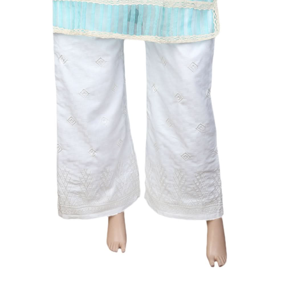 Women's Embroidered Bell Bottom Trouser - White, Women, Pants & Tights, Chase Value, Chase Value