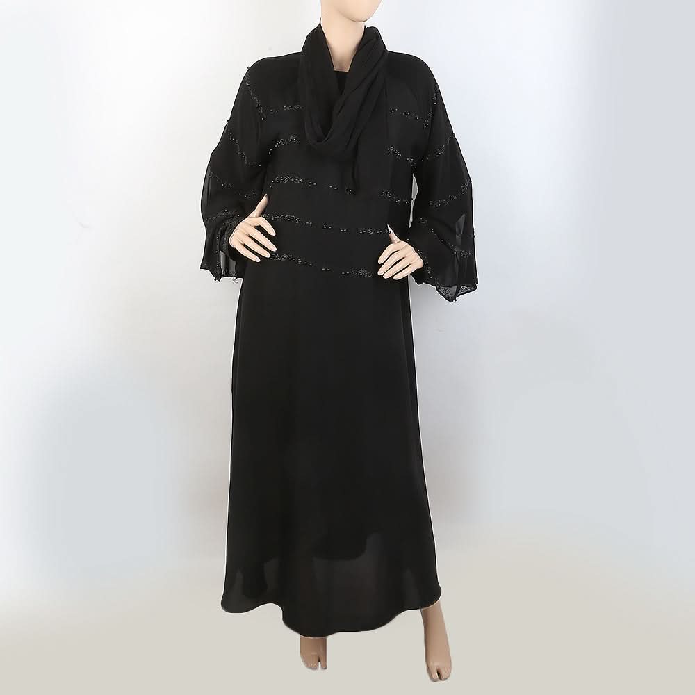 Women's Pleats Sleeve Abaya - Black, Women, Abayas, Chase Value, Chase Value