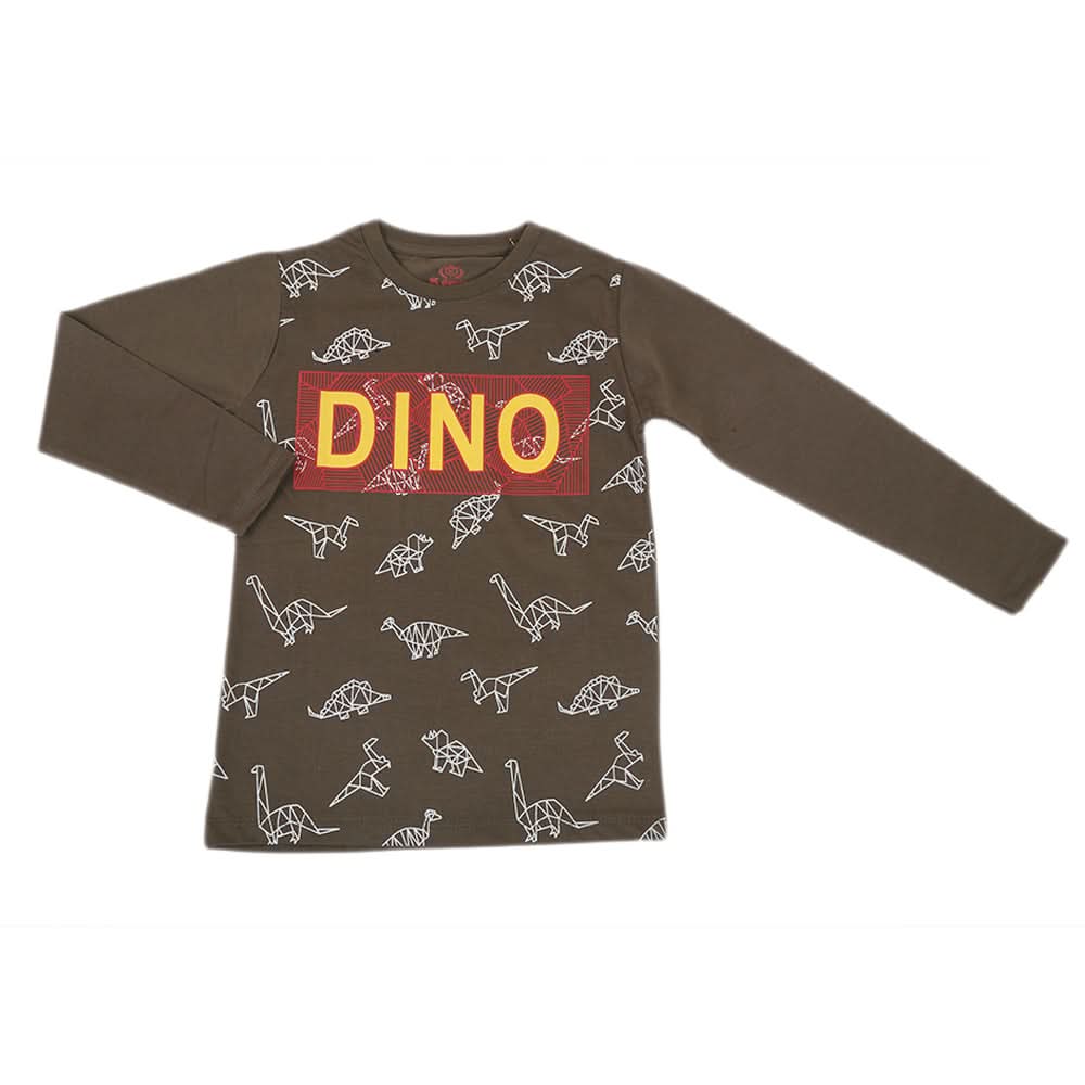 Boys Full Sleeves T-Shirt - Olive Green, Kids, Boys T-Shirts, Chase Value, Chase Value