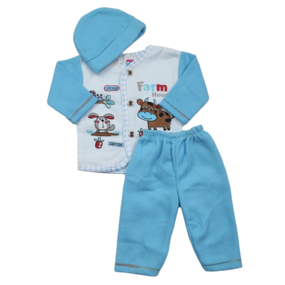 Newborn Boys Polar Full Sleeves Suit - Blue, Kids, New Born Boys Sets And Suits, Chase Value, Chase Value